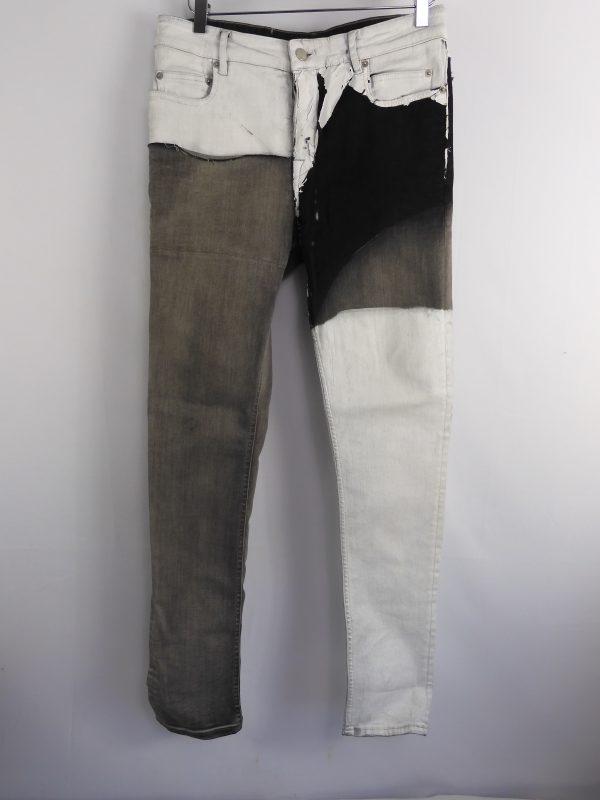 Rick Owens Tecuatl Tyrone Cut Jeans 'White Wax', Size 32.