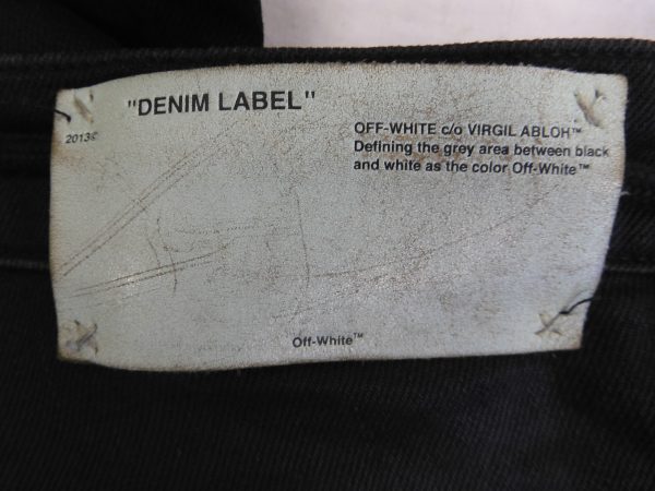 Off-White C/O Virgil Abloh Waxed Jeans, Size 31". - Image 4