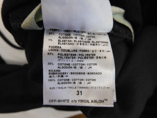 Off-White C/O Virgil Abloh Waxed Jeans, Size 31". - Image 5