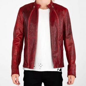 MJB Marc Jacques Burton Slim Fit Biker Jacket, Size 50 L, Online price £900.