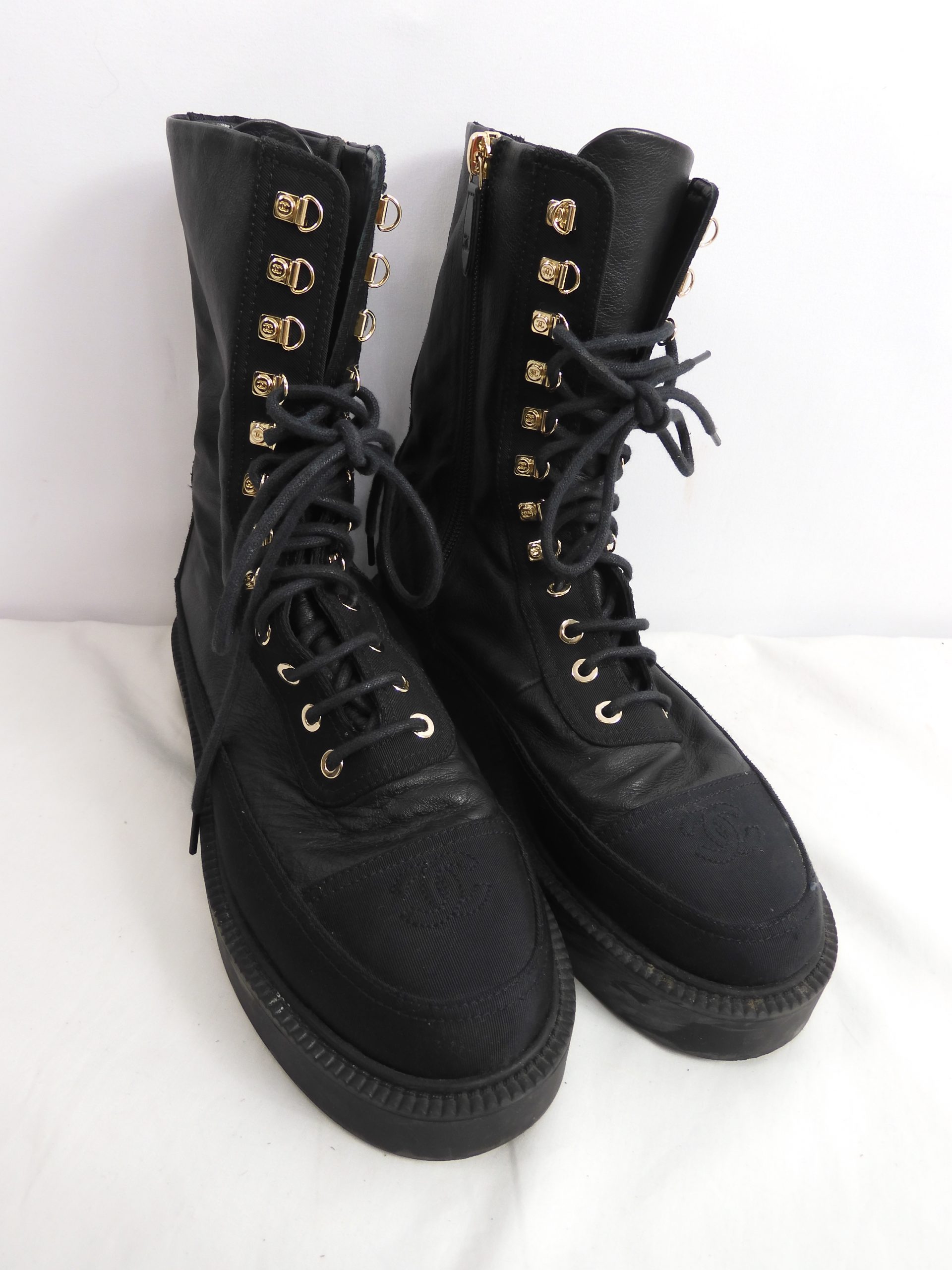 Chanel Combat Boots, Size 5