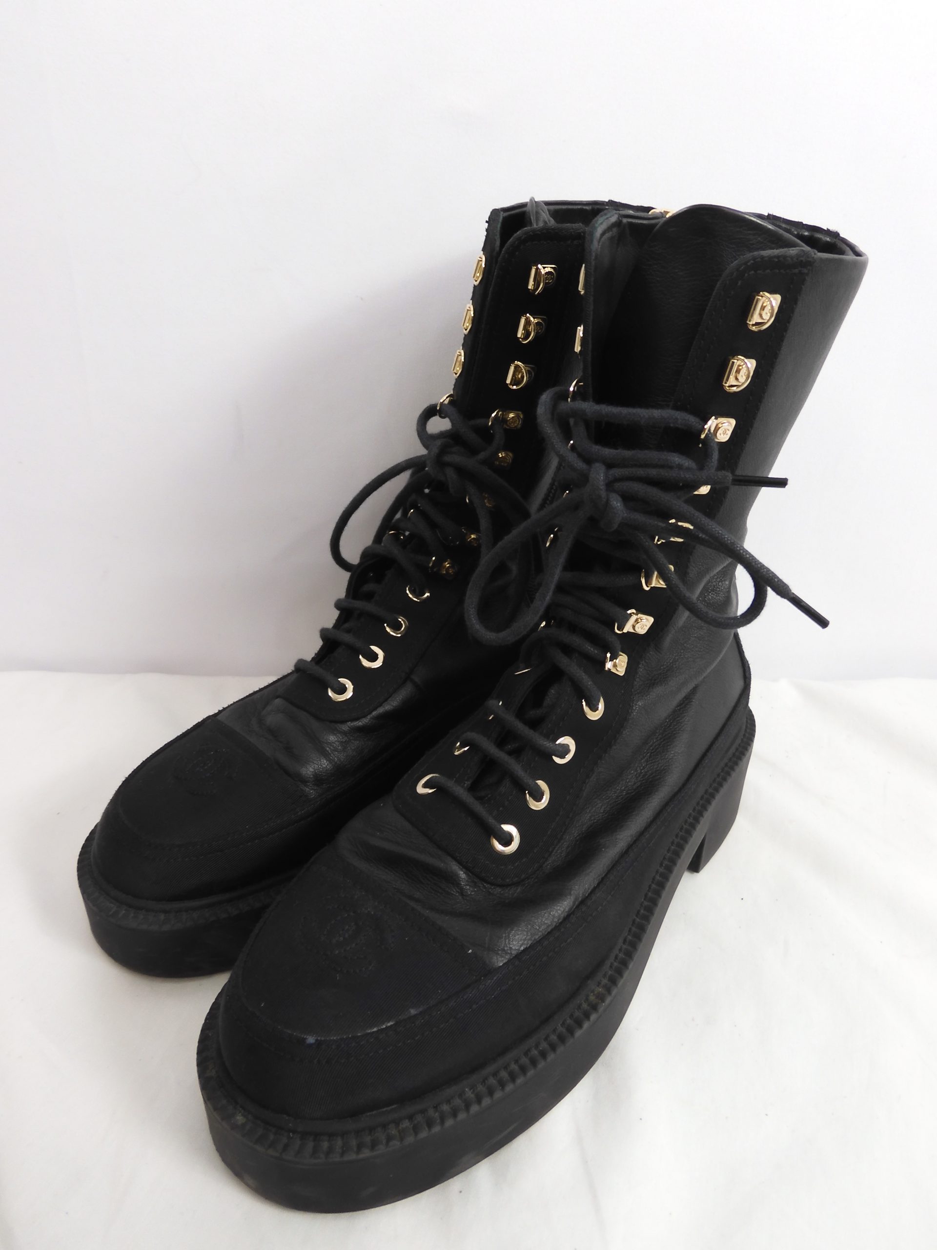 Chanel Combat Boots, Size 5 - Image 2
