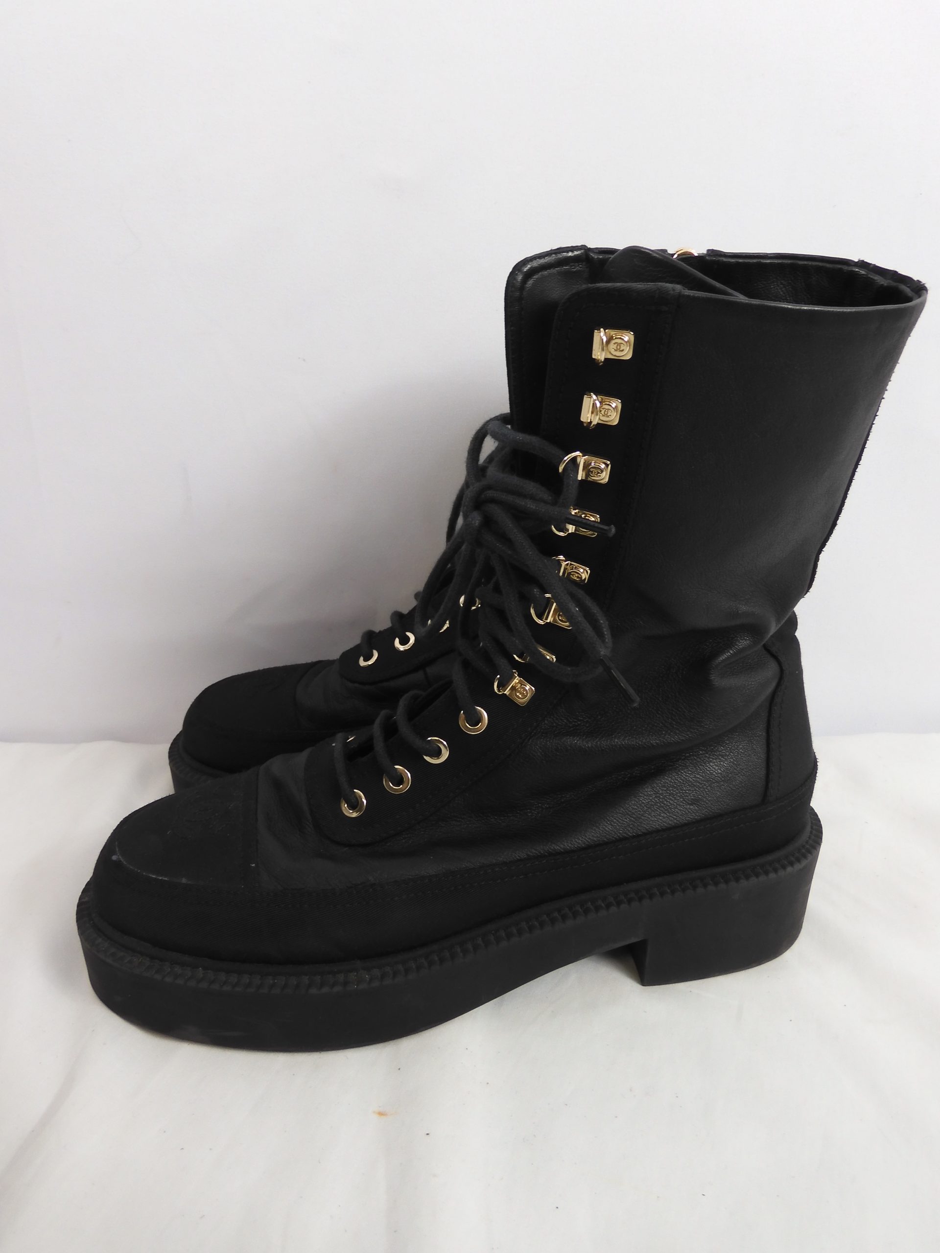 Chanel Combat Boots, Size 5 - Image 3