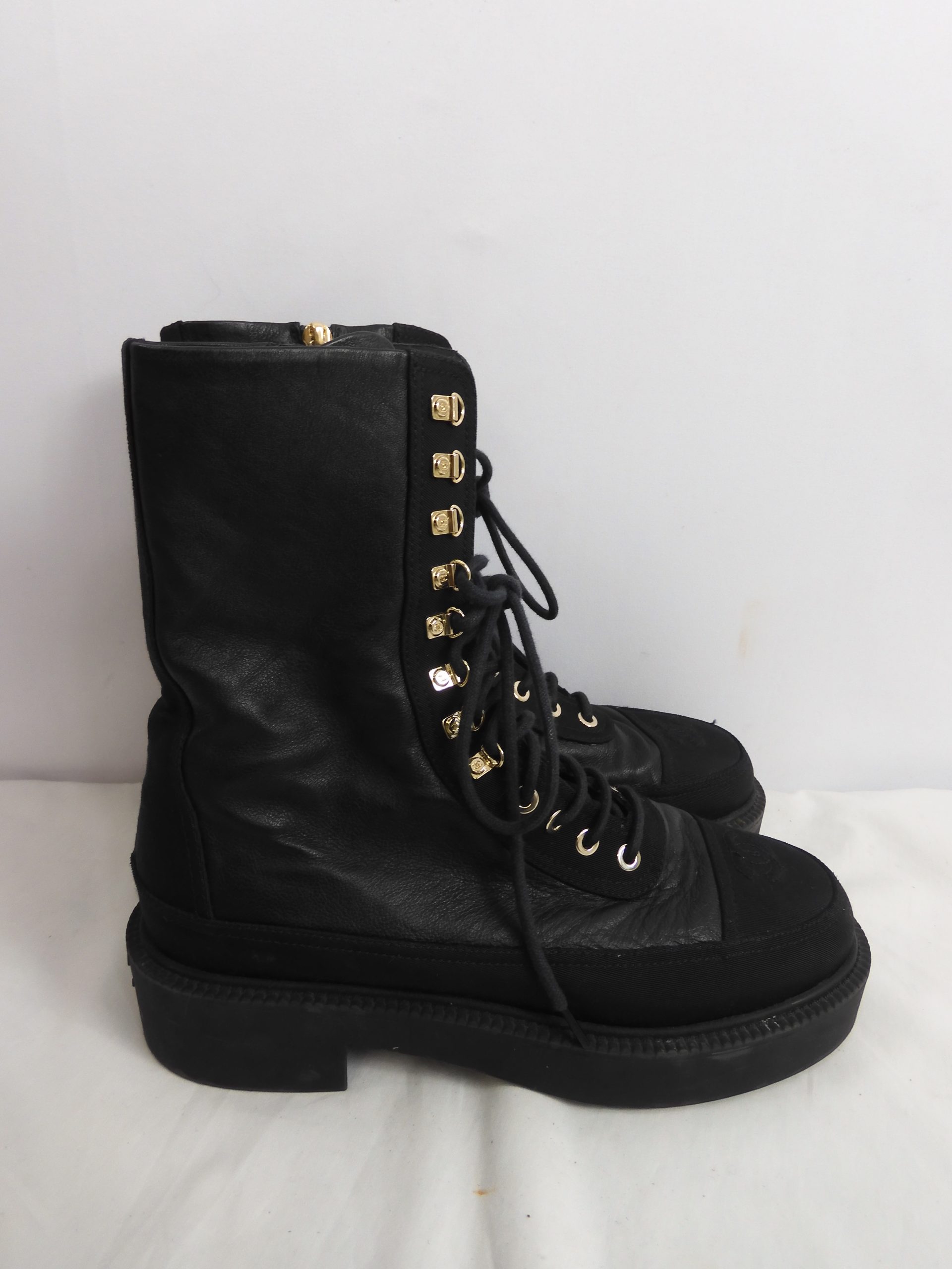 Chanel Combat Boots, Size 5 - Image 4
