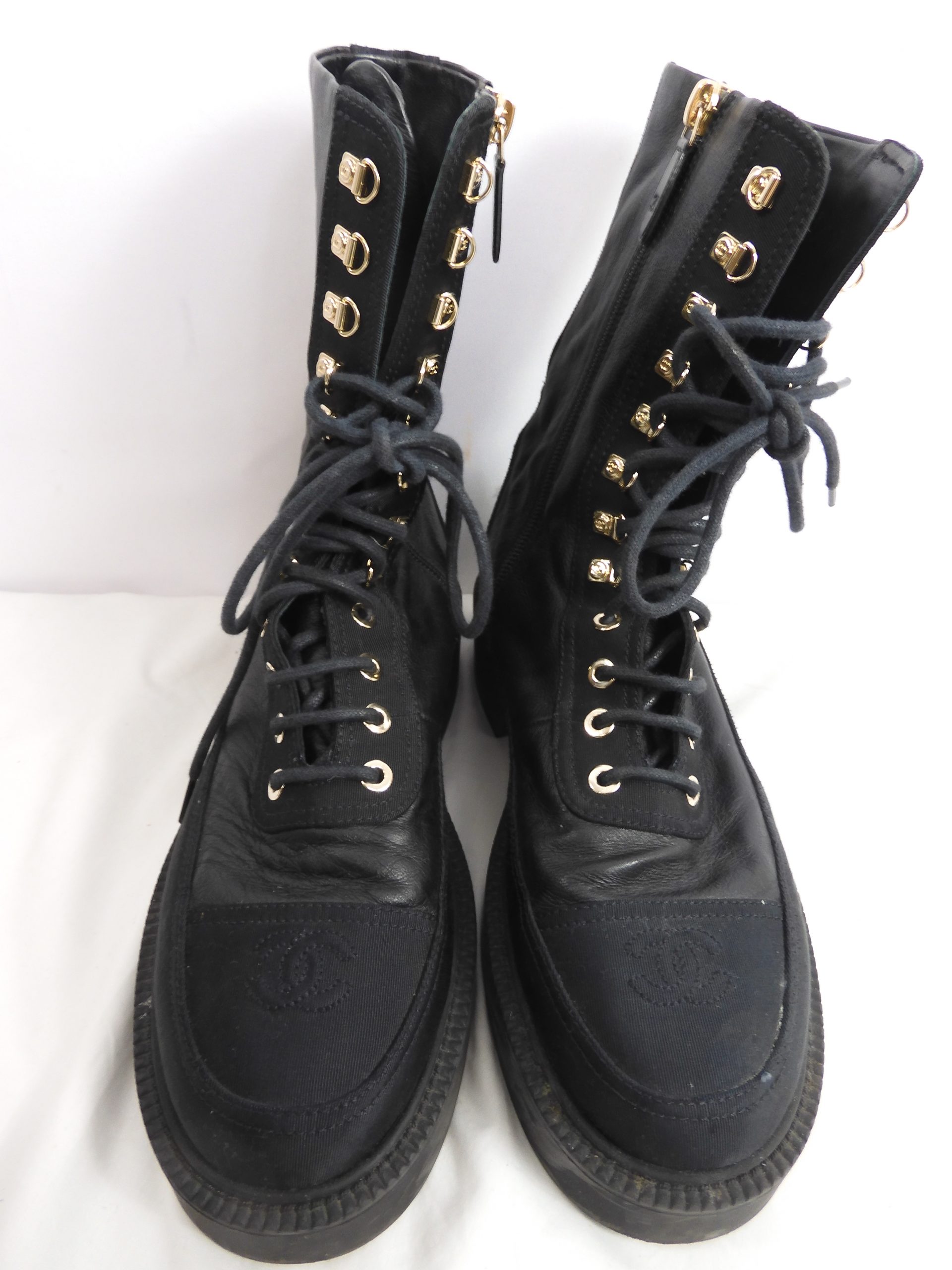 Chanel Combat Boots, Size 5 - Image 5