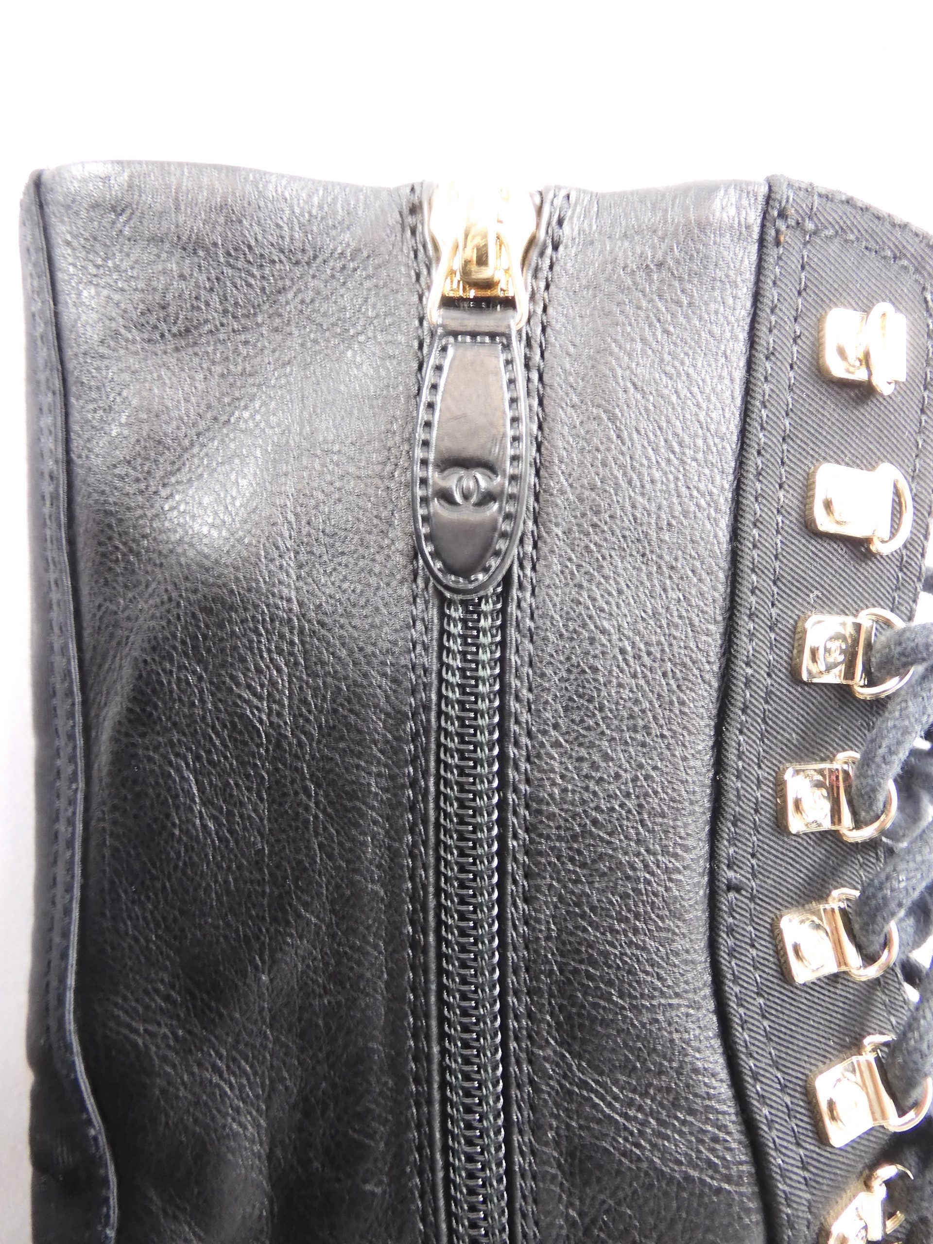 Chanel Combat Boots, Size 5 - Image 7